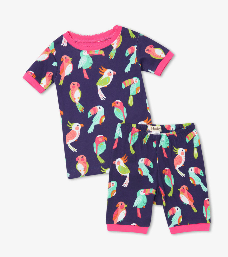 Tropical Birds Organic Cotton Short Pajama Set