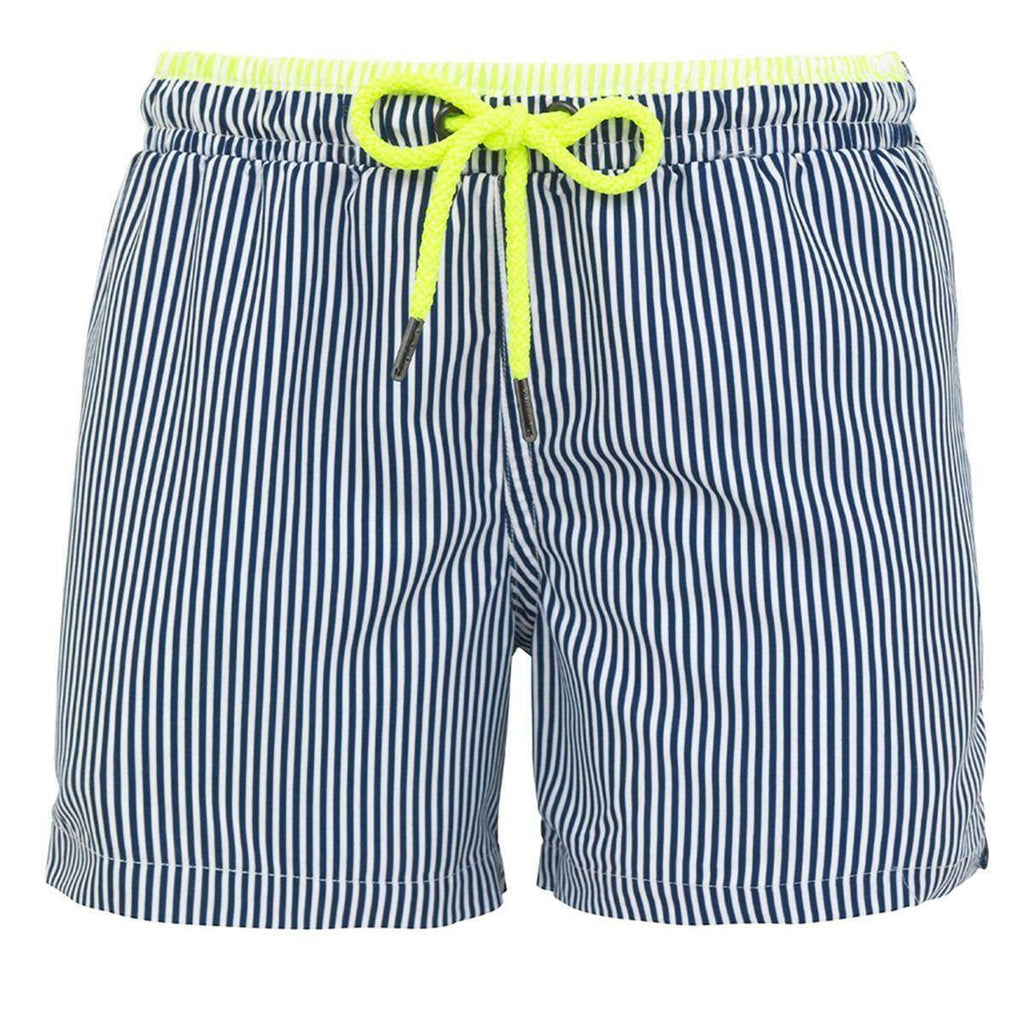 Boys Navy Stripe Swim Shorts