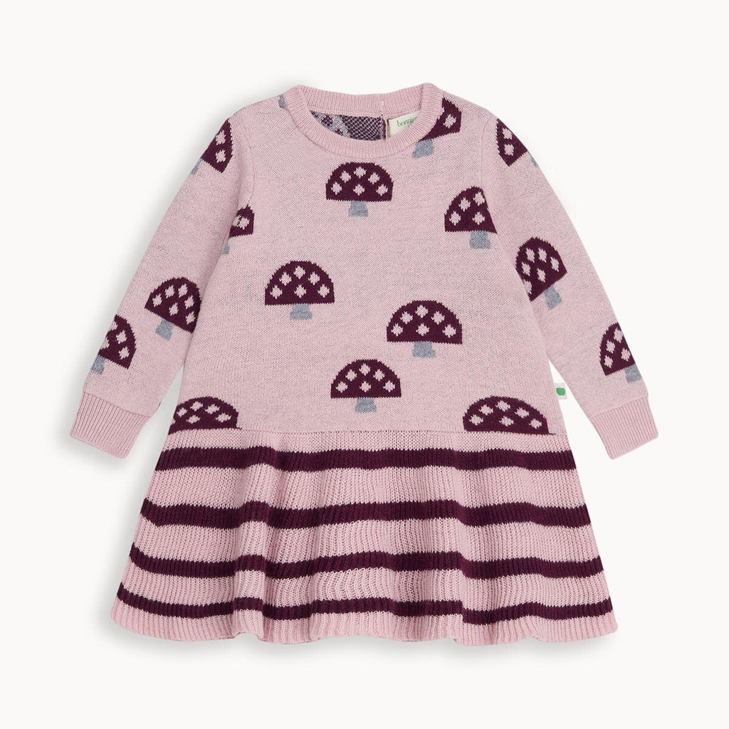 Sage - Dusty Pink Mushroom Knit Dress