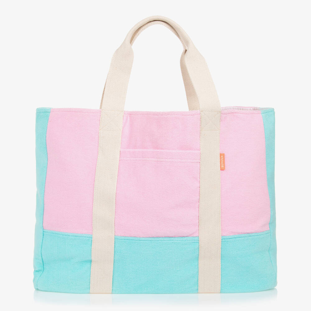 Womens colour Block Towelling Beach Bag