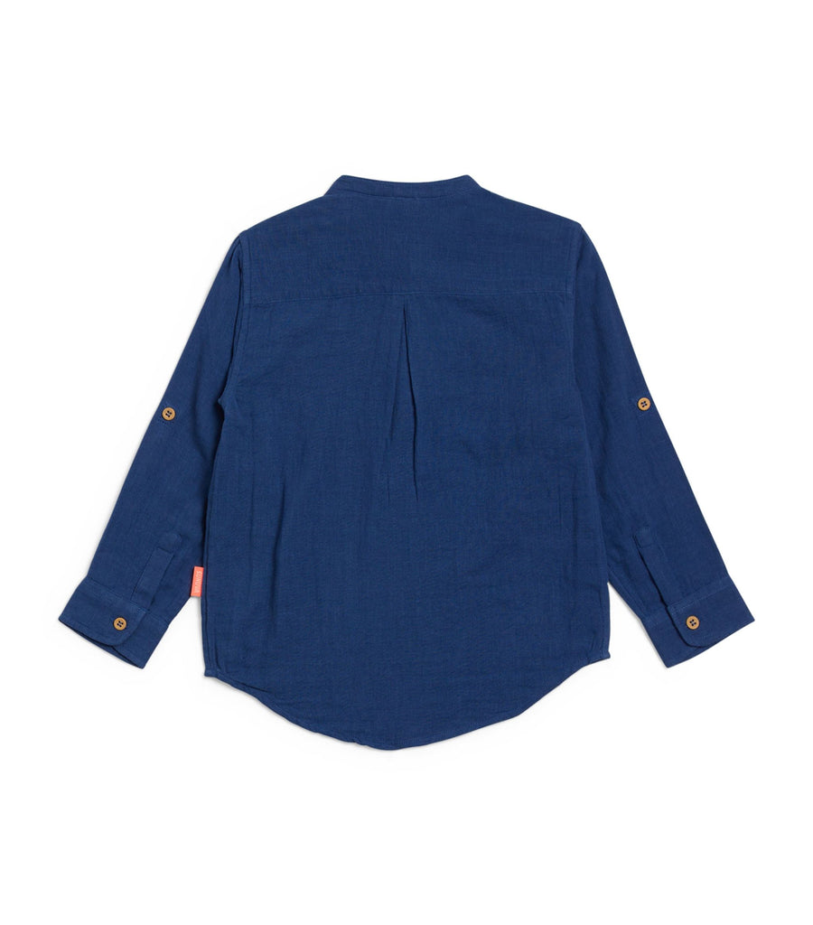 Boys Blue Nehru Collar Shirt