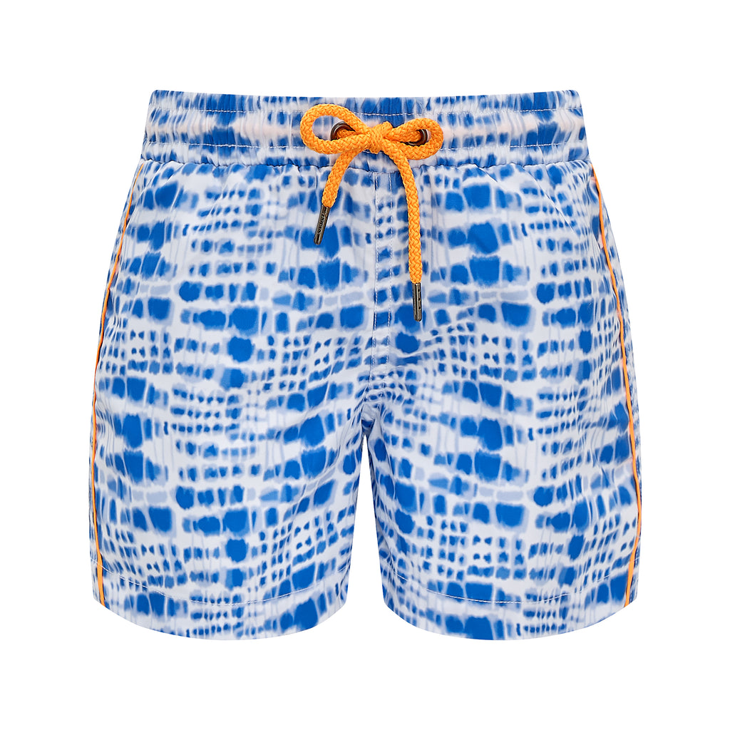 Boys blue Tie Dye Swim Shorts