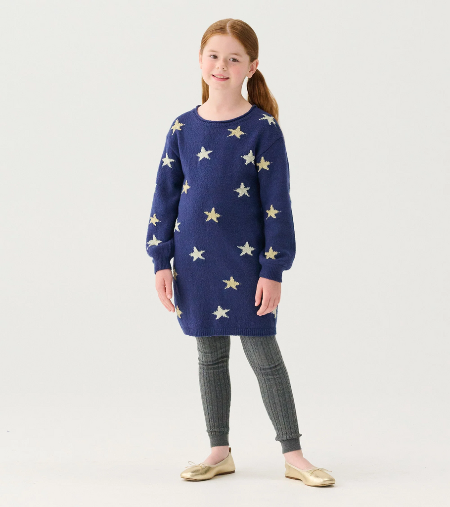Girls Blue Starlight Sweater Dress