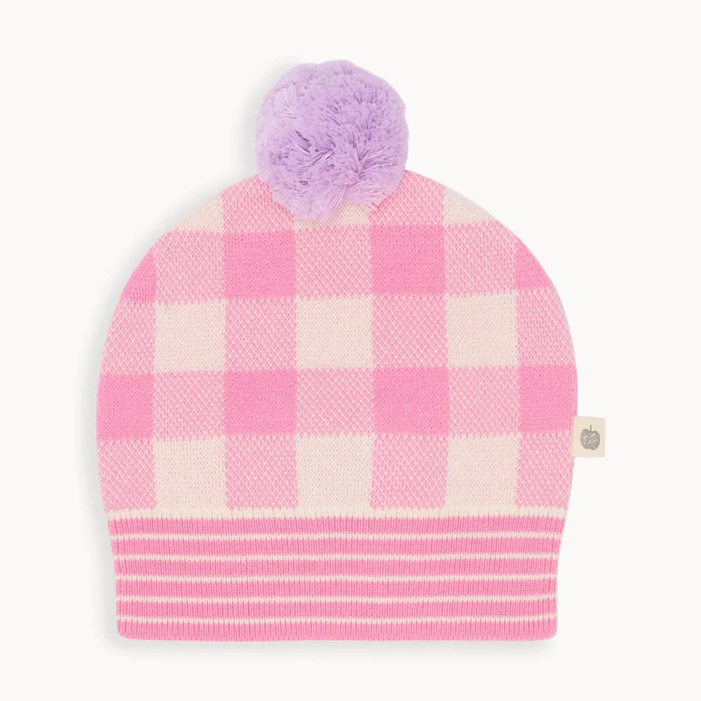 Mikado - Pink Check Jaquard Knit Hat