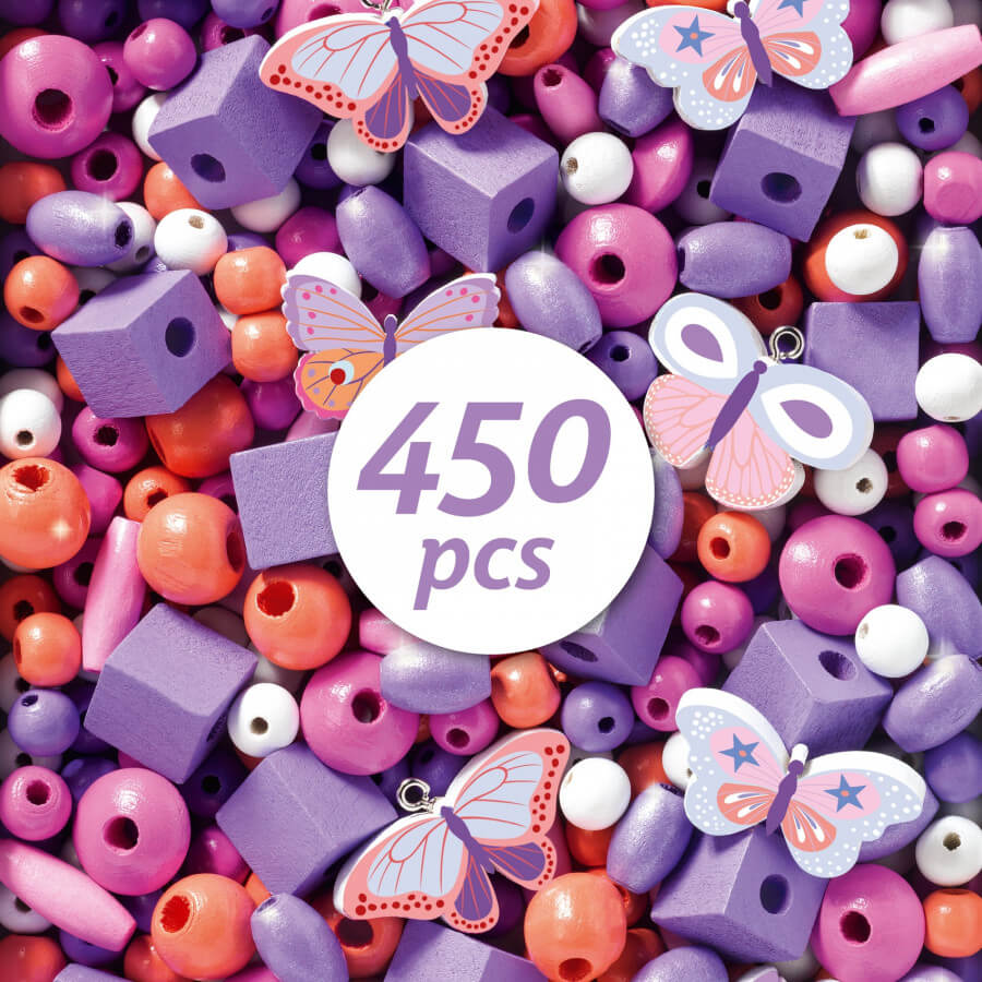 Abundance Wooden Beads - Butterflies