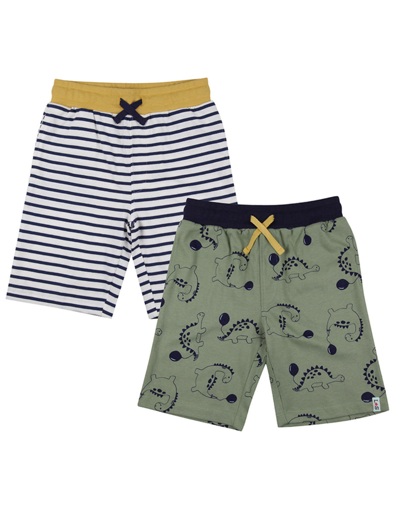 Dizzy Dino/Stripe 2pk Shorts