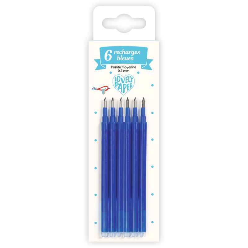 6 Erasable Blue Refills