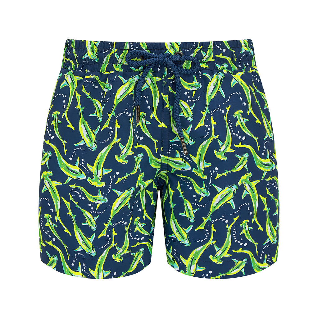 Boys Batik Shark Swim Shorts