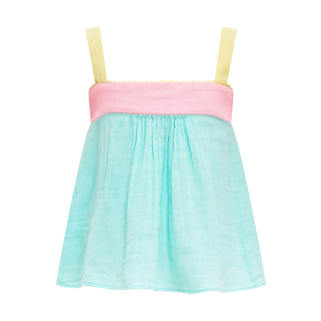 Girls Pastel Colour Block Short Set