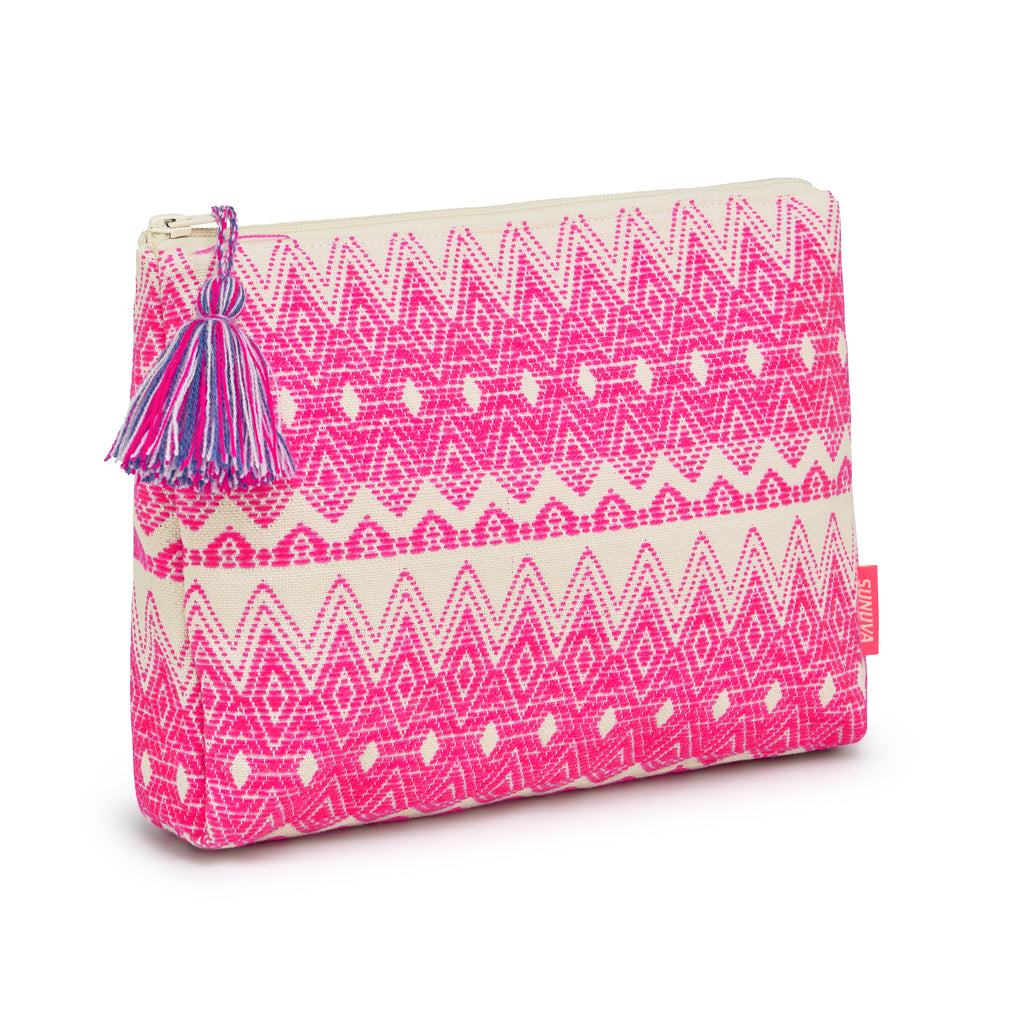 Pink Jacquard Sparkle Wash Bag