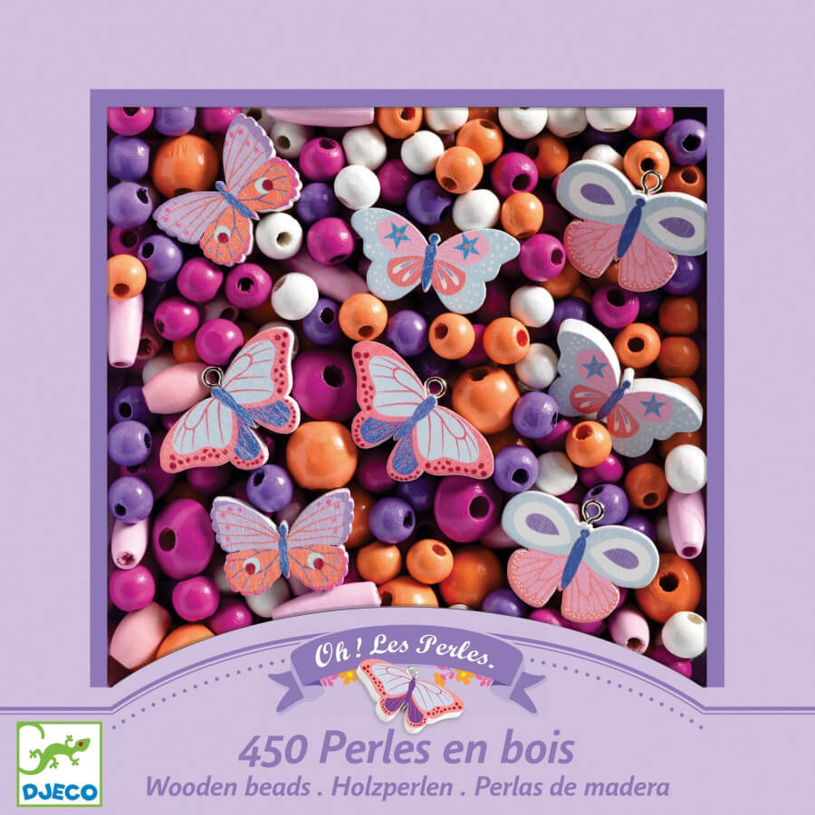 Abundance Wooden Beads - Butterflies