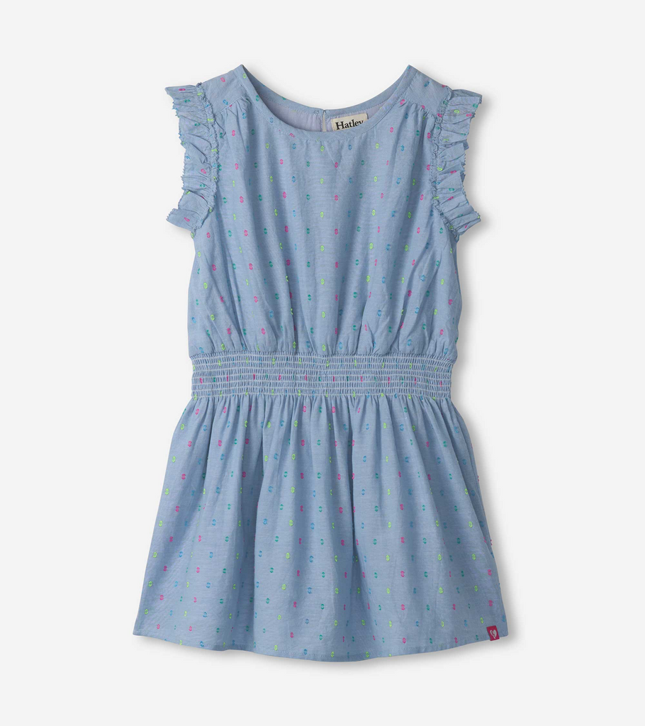 Girls Bright Spot Chambray Woven Play Dress