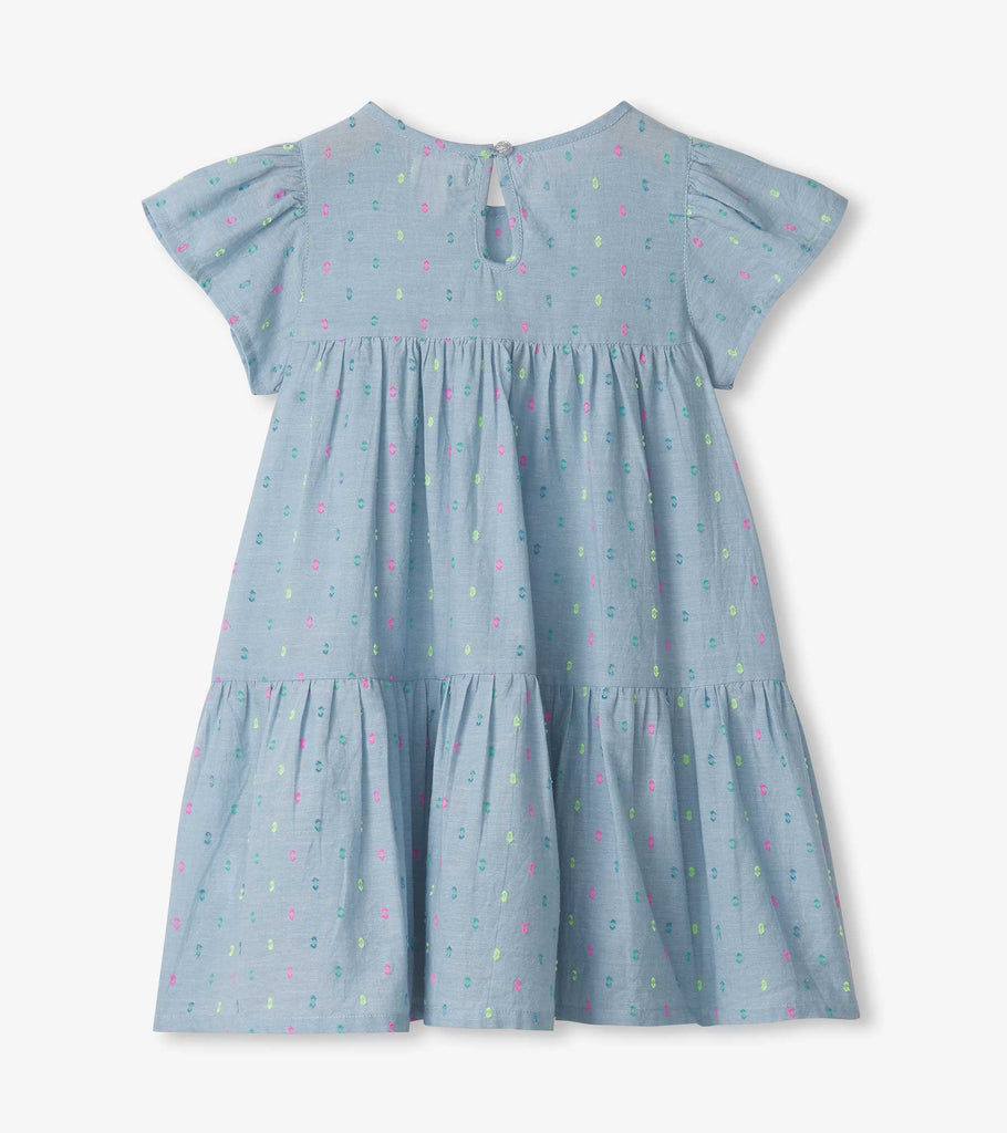 Baby & Toddler Girls Bright Spot Chambray Woven Puff Dress