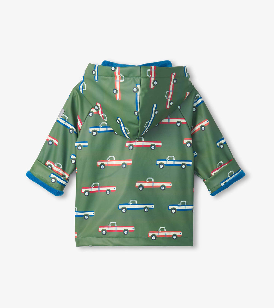 Toddler Boys Big Trucks Button-Up Raincoat