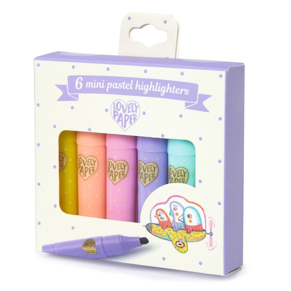 6 Mini Pastel Highlighters