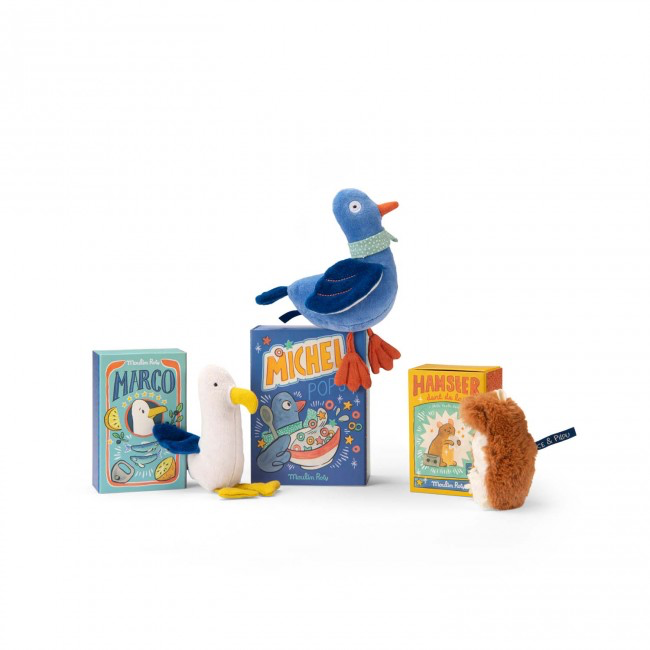 Gull rattle doll Puce & Pilou