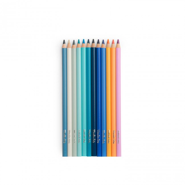 12 colouring pencils + cards Sky Le Jardin du Moulin