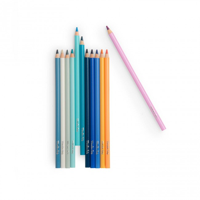 12 colouring pencils + cards Sky Le Jardin du Moulin