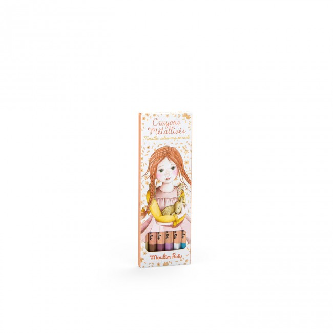 6 metallic colouring pencils Les Rosalies