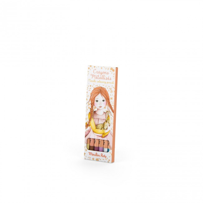 6 metallic colouring pencils Les Rosalies