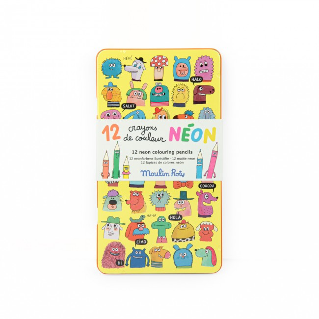 12 neon colouring pencils Les Schmouks