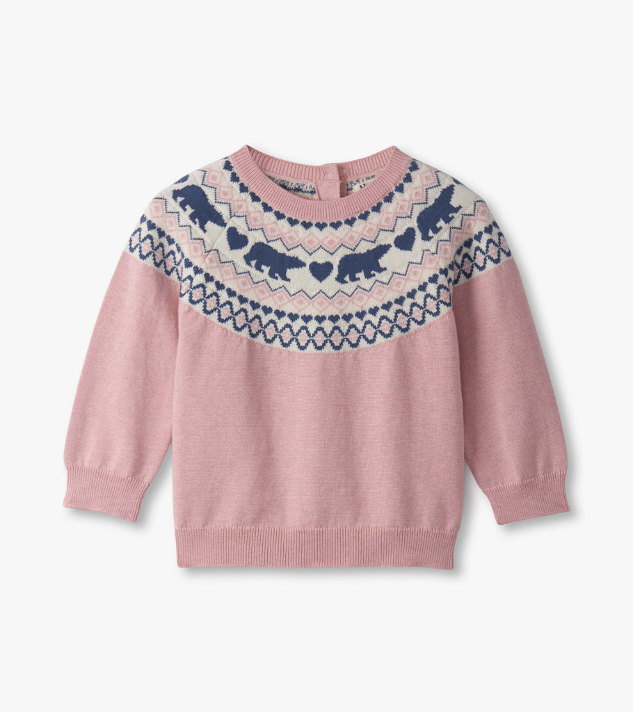 Baby Girls Bear Pull On Sweater Set