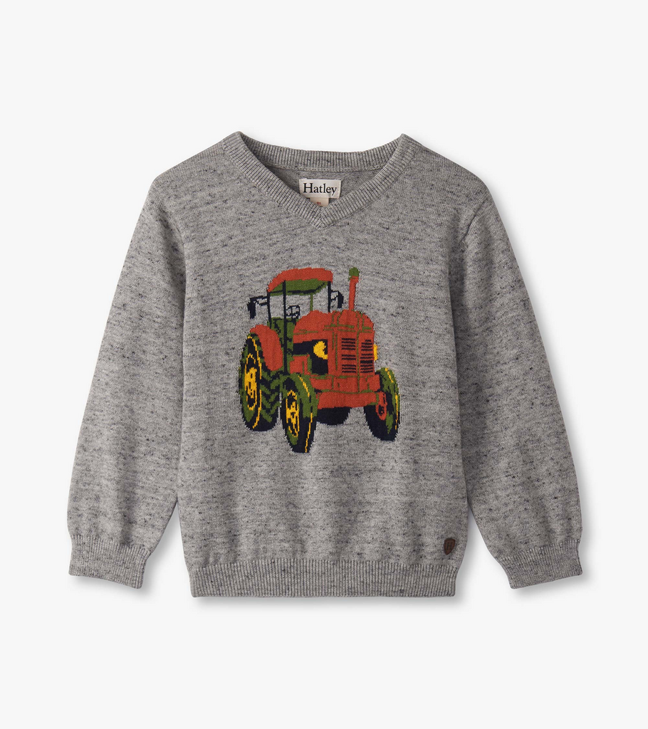 Baby & Toddler Boys Tractor V-Neck Sweater