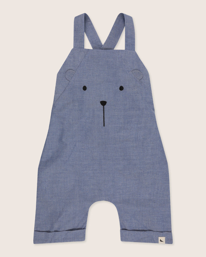 Bear Chambray Shortie Dungarees