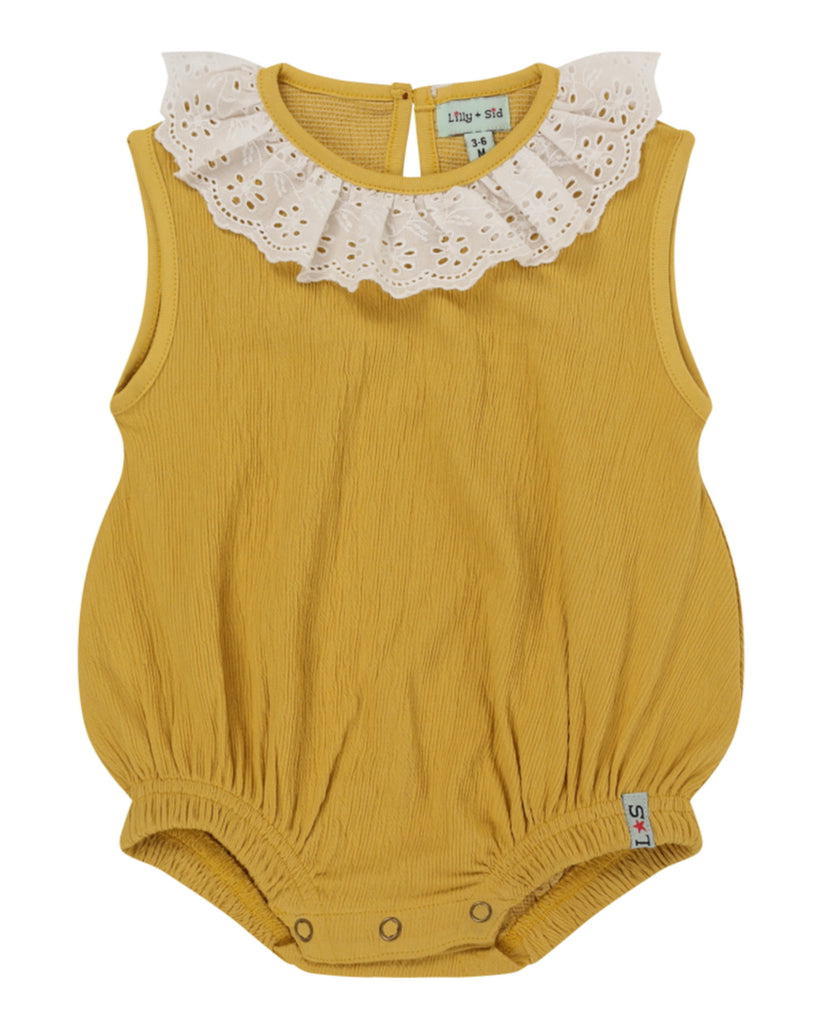 Frill Cheesecloth Bubble Romper