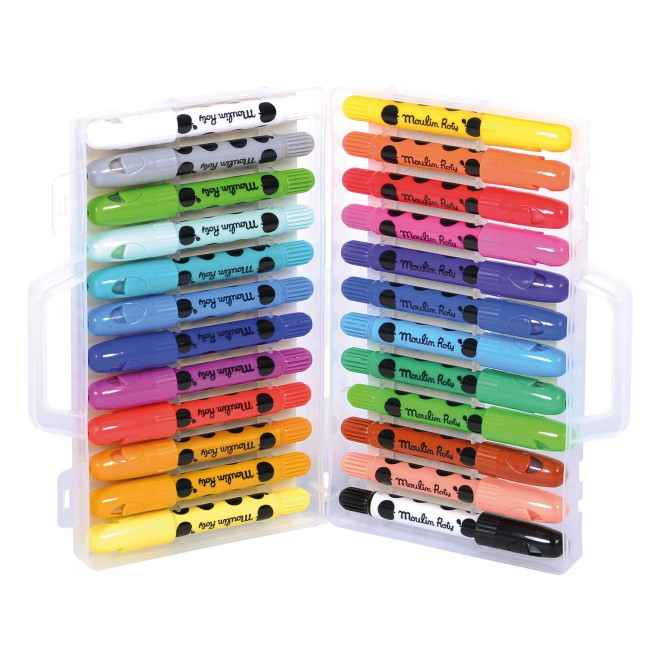Box of 24 wax crayons Les Popipop