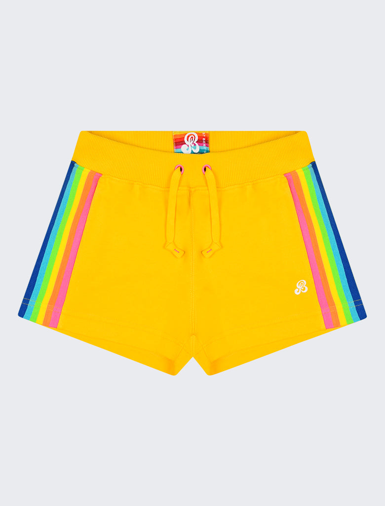 Girls Shorts - Rainbow Stripe - Freesia Yellow