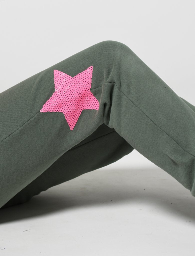 Star Leg Sweatpants - Khaki Green