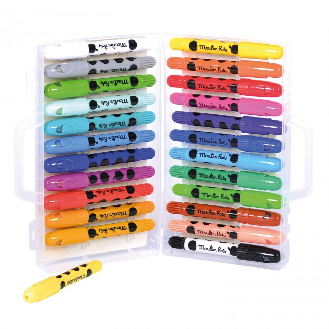Box of 24 wax crayons Les Popipop