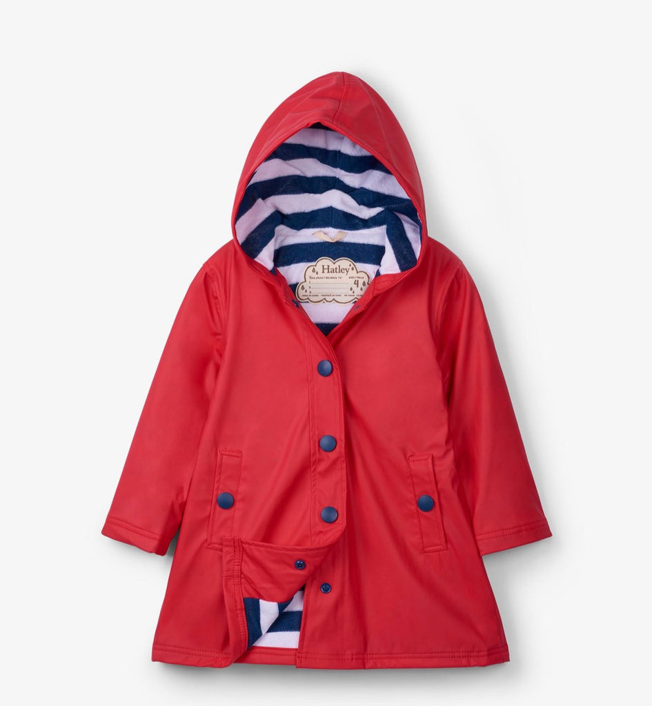 Red with Navy Stripe Lining Splash Jacket