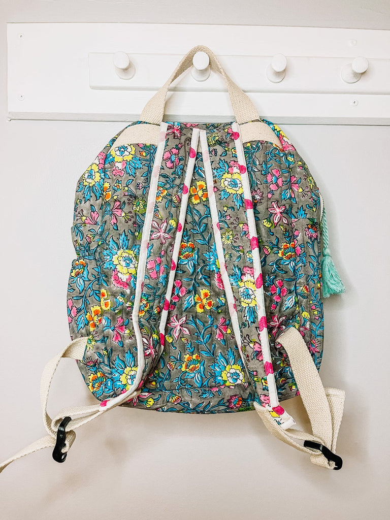 Handmade Children's Quilted Backpack - Lara Floral
