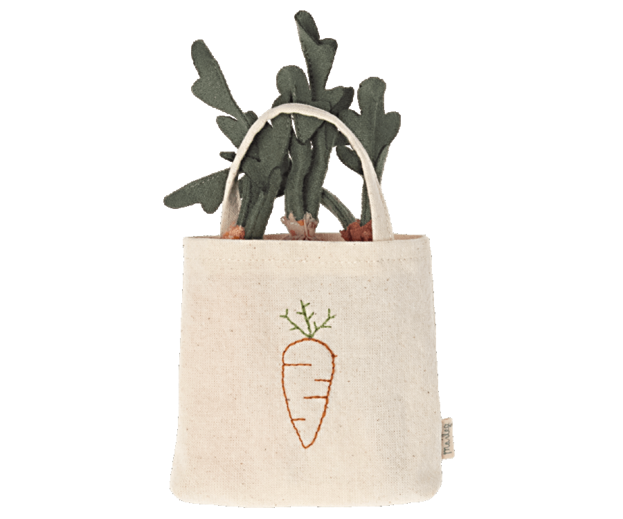 Carrots in shopping bag