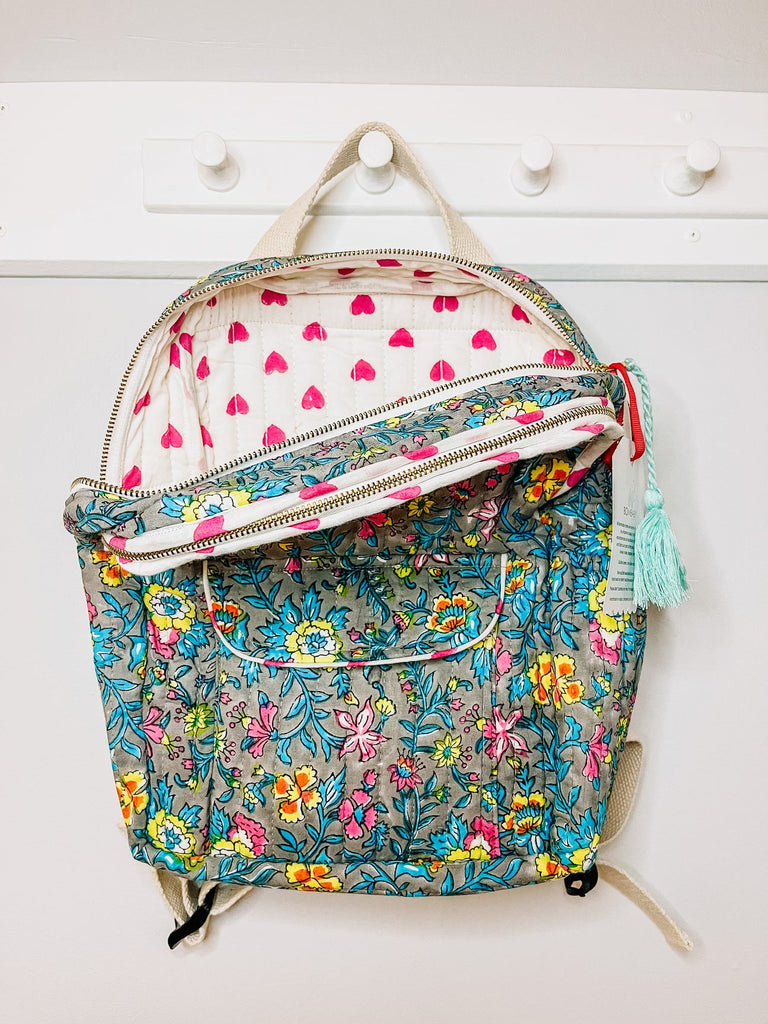 Handmade Children's Quilted Backpack - Lara Floral