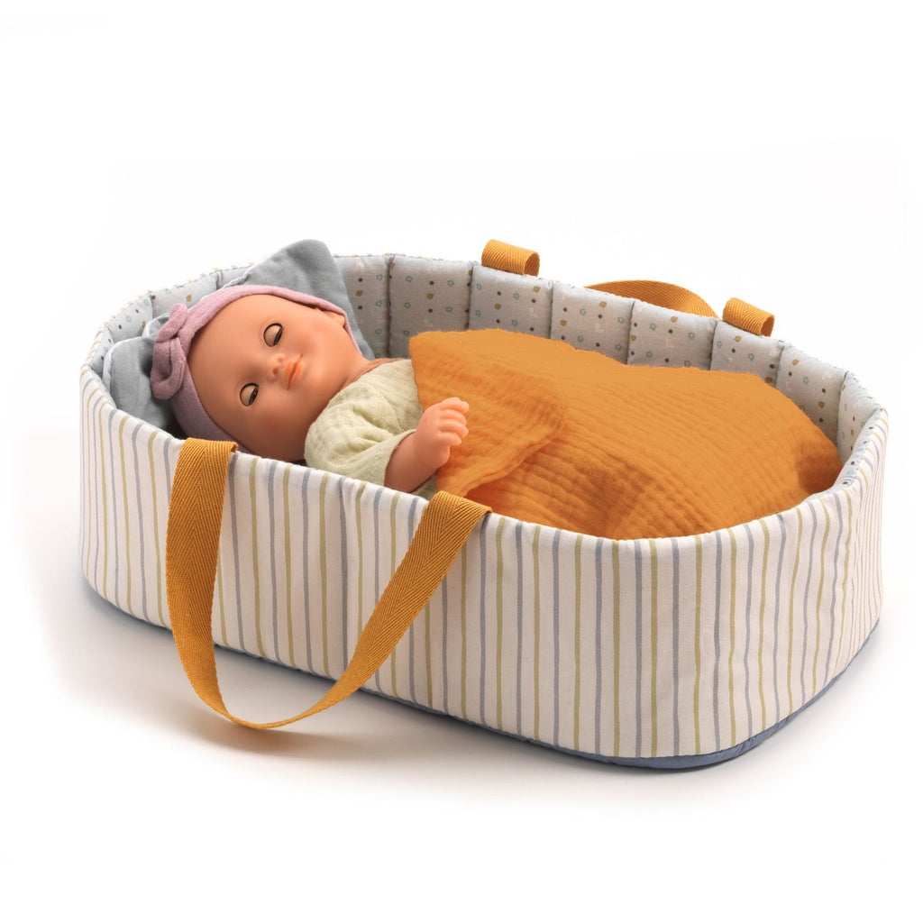 Pomea Dolls Bassinet - Blue Lines