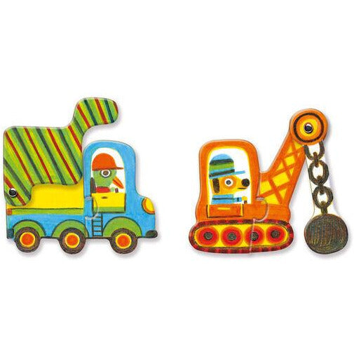 Djeco Puzzle Duo - Vehicles