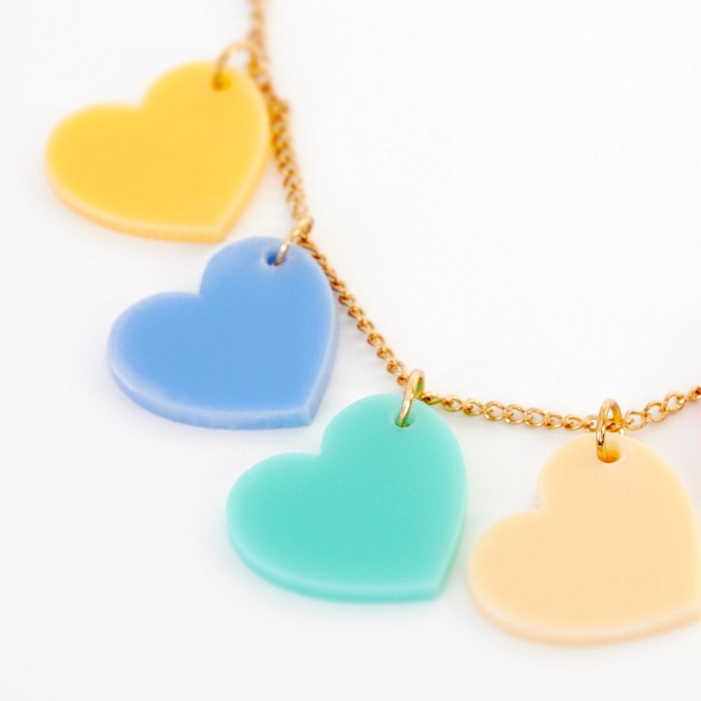 Rainbow Hearts Necklace