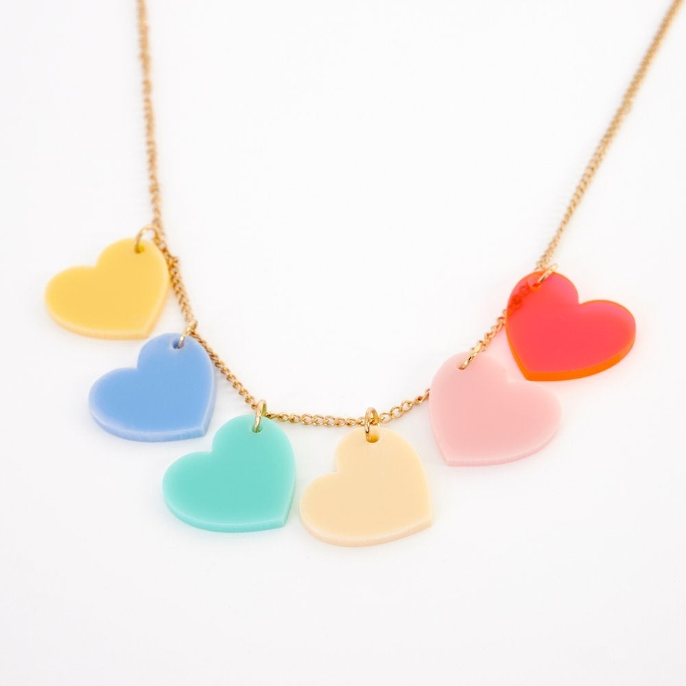 Rainbow Hearts Necklace