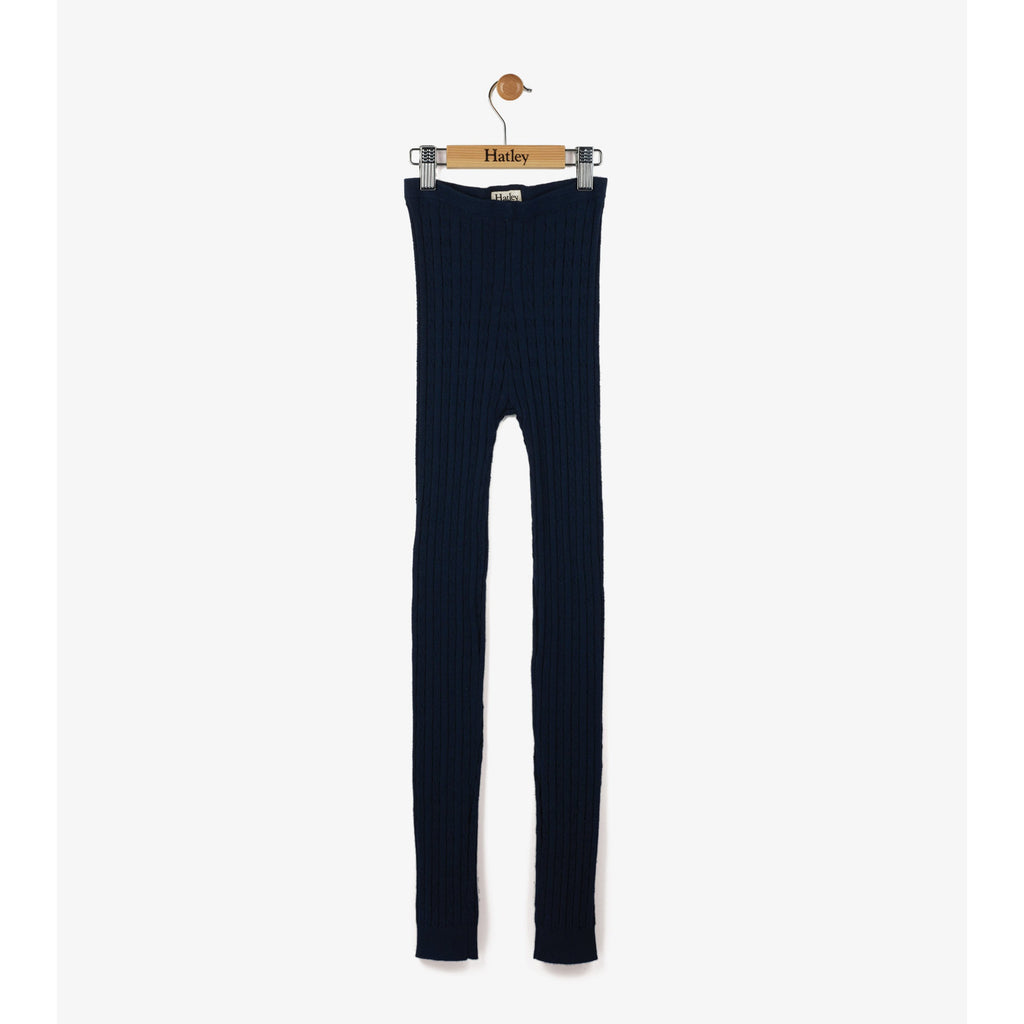 Navy Cable Knit Leggings