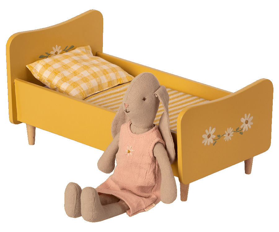 Wooden bed, Mini - Yellow
